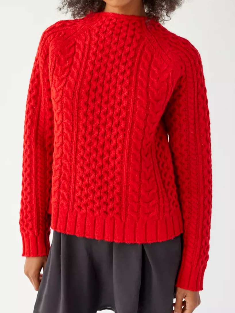 Pendleton Shetland Wool Fisherman Sweater Red Xl